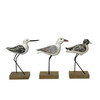 Set of 3 Wood Seabird Figurines Coastal Freestanding Table Decor White Additional image