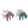 Set of 2 Resin Hermit Crab Statues Coastal White Shell Figurines 5.25 In Additional image