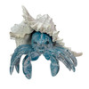 Blue Hermit Crab Statue Resin Coastal Seashell Figurine 5.25 Inch Decor Main image