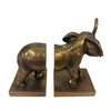 Elephant Bookends Set of 2 Antique Copper Resin Decorative Book Holders Additional image