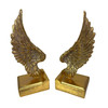 Angel Wing Bookends Set Antique Gold Resin 8.75 in Decorative Book Holders Additional image