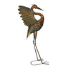 Metal Heron Garden Statue Copper Finish Outdoor Bird Sculpture 33.5 In Additional image