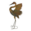 Metal Heron Garden Statue Copper Finish Outdoor Bird Sculpture 33.5 In Additional image