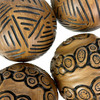 Set of 4 Brown Resin Decorative Orbs 4 in Distressed Geometric Sphere Decor Additional image