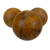 Decorative Wood Orbs Set of 3 Brown Teak 5.5 in Rustic Minimalist Balls Additional image