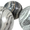 Decorative Orb Set of 3 Grey Marbled Ceramic Spheres 4 in Tabletop Decor Additional image
