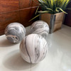 Decorative Orb Set of 3 Grey Marbled Ceramic Spheres 4 in Tabletop Decor Lifestyle image 2