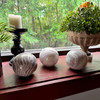 Decorative Orb Set of 3 Grey Marbled Ceramic Spheres 4 in Tabletop Decor Lifestyle image 3