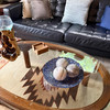 Decorative Orb Set of 3 Grey Marbled Ceramic Spheres 4 in Tabletop Decor Lifestyle image 4