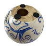 Decorative Orbs Set of 4 Blue White Floral Crackle Ceramic 3.75 In Additional image