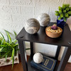 Decorative Orb Set of 3 Grey Marbled Ceramic Spheres 4 in Tabletop Decor Lifestyle image 5