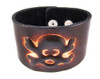 Brown Leather Skull & Crossbones Bracelet Wristband Main image