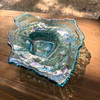 Oyster Shaped Decorative Plate Sea Blue Iridescent Glass 10 X 7.5 In Lifestyle image 5