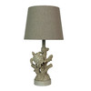 Sea Turtle Coral Table Lamp 17 Inch Resin Coastal Accent Light with Shade Main image