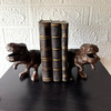 Cast Iron Dinosaur Bookends Set of 2 Brown T-Rex Decorative 8.5 In Lifestyle image 4