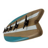 Surfboard Wall Hook Rack 28 in Coastal Wood Metal 5 Cleat Decorative Hooks Additional image