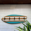 Surfboard Wall Hook Rack 28 in Coastal Wood Metal 5 Cleat Decorative Hooks Lifestyle image 4