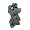 Solar Alligator Statue Light Gray Resin Outdoor Figurine 14.5 in Tall Main image