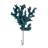 Coral Decorative Wall Hook Blue Silver Resin Metal Coastal 1.5 in Deep Main image