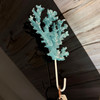 Decorative Coral Wall Hook Blue Silver 7.5 in Resin Metal Key Holder Lifestyle image 2