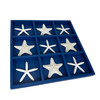 Starfish Tic Tac Toe Coastal Tabletop Sculpture Navy White Wood Resin 16.5in Main image