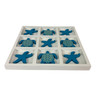 Coastal Sea Turtle Starfish Sculpture Decor Board White Blue Wood 7.75 In Additional image