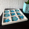 Coastal Sea Turtle Starfish Sculpture Decor Board White Blue Wood 7.75 In Lifestyle image 1