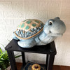 Sea Turtle Statue Coastal Blue Mosaic Shell Magnesium Oxide 16.5 in Decor Lifestyle image 1
