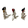 Set of 3 Pirate Skeleton Yoga Figurines 6 in Resin Weathered Table Decor Additional image