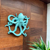 Octopus Wall Sculpture Aqua Coastal Nautical Resin Plaque 13.5 In Lifestyle image 1