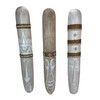 Set of 3 Tiki Mask Wall Sculptures Whitewashed Wood 39.5 in Tropical Main image