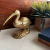 Gold Resin Crane Statue Bird Figurine 9.75 in Antique Style Table Decor Lifestyle image 3