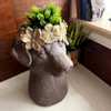 Dog Bust Planter Brown Gold Distressed 13.25 in Magnesium Oxide Pot Lifestyle image 2