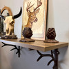 Set of 2 Pine Cone Taper Candle Holders Rustic Brown Cast Iron 3.5 In Lifestyle image 3