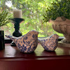 Blue White Ceramic Bird Figurine Set of 2 Delft Style 8.25 in Decor Lifestyle image 3