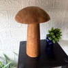 Wood Mushroom Statue 12.5 in Natural Solid Wood Freestanding Sculpture Lifestyle image 1