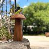 Wood Mushroom Statue 12.5 in Natural Solid Wood Freestanding Sculpture Lifestyle image 3