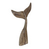 Whale Tail Statue Coastal Distressed Wood Floor Sculpture 33 in Natural Additional image