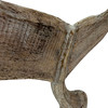 Whale Tail Statue Coastal Distressed Wood Floor Sculpture 33 in Natural Additional image