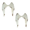 Metal Angel Wings Wall Sculptures Set of 2 Distressed White 13.25 In Main image