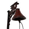 Dragon Wall Bell Cast Iron Red Rust Decorative Hanging Bell 9 X 6.5 In Additional image