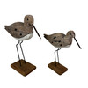 Decorative Bird Statues Coastal Distressed Wood Metal Tabletop Decor Main image