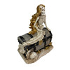 Mermaid Skeleton Figurine Pirate Treasure Chest Resin Statue 8 in Decor Additional image