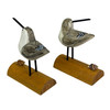 Decorative Seabird Figurine Set 2 Coastal Wood Bird Statues 4.75 in White Additional image