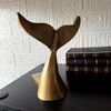 Whale Tail Door Stop Brass Finish Cast Aluminum Nautical 7 in Decorative Lifestyle image 3