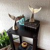 Decorative Whale Tail Bookends Set of 2 Silver Cast Aluminum 7 In Lifestyle image 2