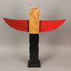 Handcrafted Northwest Coast Style Eagle Totem Pole Sculpture 20 Inches Tall Additional image