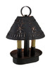 Smokey Black Finish 2 Light Punched Tin Accent Lamp Main image