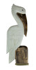 White Wood Coastal Pelican Perched On Nautical Piling Wall Sculpture 24 inch Main image