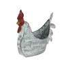 Weathered White Galvanized Metal Rooster Planter - Farmhouse Garden Decor Additional image